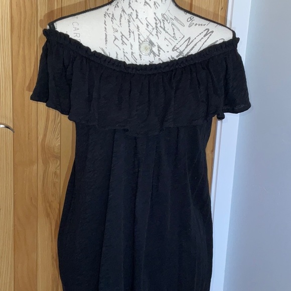 100% Prima Cotton Black Goldie, off the shoulder Sun dress. Like new! Small - Picture 8 of 14